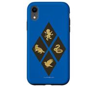 Custodia per iPhone XR Harry Potter Diamond Lion, Raven, Snake and Badger