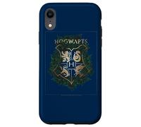 Custodia per iPhone XR Harry Potter Hogwarts Green and Gold Floral Crest