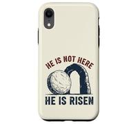 Custodia per iPhone XR He Is Not Here He Is Risen Divertente arrampicata su roccia