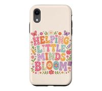 Custodia per iPhone XR Helping Little Minds Bloom Teacher, farfalla floreale, mela