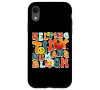Custodia per iPhone XR Helping Tiny Humans Bloom Retro Colorful Teacher Design