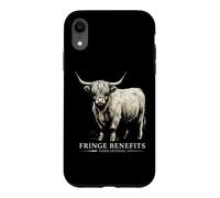Custodia per iPhone XR Highland Fringe Cow Benefits Funny Vintage Incisione