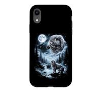 Custodia per iPhone XR Holland Lop Coniglio che ulula alla luna anni '90 retrò