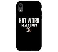 Custodia per iPhone XR Hot Work Never Stops Welder Welding Blue Collar Job Work