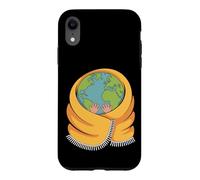 Custodia per iPhone XR Hug The World Earth avvolto in sciarpa design