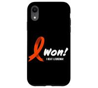 Custodia per iPhone XR I Beat LEUKEMIA Graphic, I Won! Orange Ribbon For Survivors