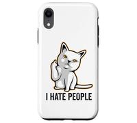 Custodia per iPhone XR I Hate People Sign,Funny Cat Giving the Finger Flipping Off