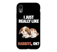 Custodia per iPhone XR I Just Really Like Rabbits Ok Animal Carino Mini Lop Coniglio