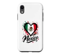 Custodia per iPhone XR I Love Mexico Vacation Travel Heart Flag design messicano