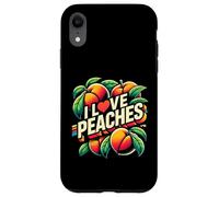 Custodia per iPhone XR I Love Pesche Frutta Divertente Vegano Vegetariano