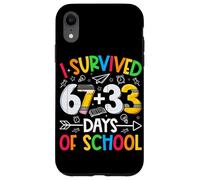 Custodia per iPhone XR I Survived 67 + 33 Days School Kids Funny Math 100th Day