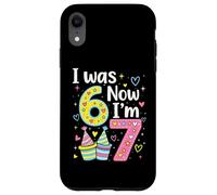 Custodia per iPhone XR I was 6 Now I'm 7 Funny 7 Years Old Birthday Kids Party