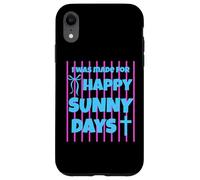 Custodia per iPhone XR I Was Made For Happy Sunny Days - Fiocco a righe rosa
