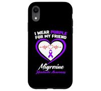Custodia per iPhone XR I Wear Purple per il mio amico Emicrania Consapevolezza del mal di testa
