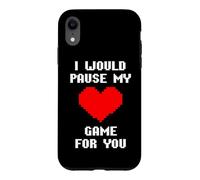Custodia per iPhone XR I Would Pause My Game For You Cuore Pixelato Amore Giocatori