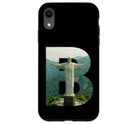 Custodia per iPhone XR Iconico Brasile Paesaggio Cristo Redentore Lettera B