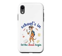 Custodia per iPhone XR Il cane levriero torna a scuola vibes in Let The Chaos Begin