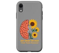 Custodia per iPhone XR Il mese della consapevolezza del tumore cerebrale diventa grigio a maggio Girasoli