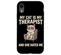 Custodia per iPhone XR Il mio gatto è il mio terapista e mi odia divertente