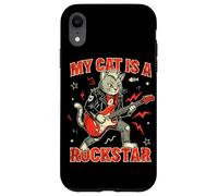 Custodia per iPhone XR Il mio gatto è un gatto Rockstar Guitar Rock