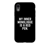 Custodia per iPhone XR il mio monologo interiore è una penna rossa Witty Notebook Design