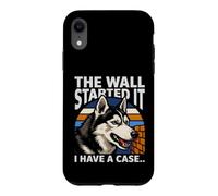 Custodia per iPhone XR Il muro ha iniziato I have a case Funny Husky Dog