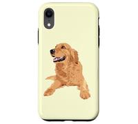 Custodia per iPhone XR Illustrazione del cucciolo di Golden Retriever Cute Dog Minimal Art