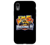Custodia per iPhone XR I'm 5 And Digging It Boys Camion da costruzione per il 5 ° compleanno