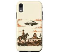 Custodia per iPhone XR Incontro Vintage tra Cowboy e Alieno nel Deserto