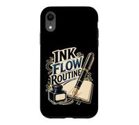 Custodia per iPhone XR INK FLOW ROUTINE Stilografica Taccuino Scrittura