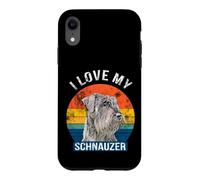 Custodia per iPhone XR Io amo Il mio Schnauzer gigante Schnauzer Retro Grunge