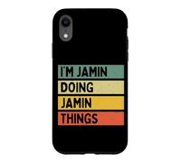 Custodia per iPhone XR Io sono Jamin Doing Jamin Things Divertente Citazione Personalizzata