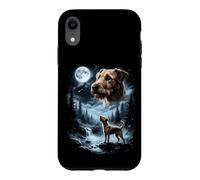 Custodia per iPhone XR Irish Terrier Howling to the Moon, cane retrò anni '90