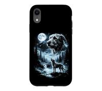 Custodia per iPhone XR Irish Wolfhound Howling to the Moon, cane retrò anni '90