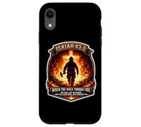 Custodia per iPhone XR Isaia 43 2 Vigile del fuoco Preghiera Bibbia Versi Gesù Croce