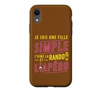 Custodia per iPhone XR Je suis une Fille Simple J'aime la Rando et l'Apéro