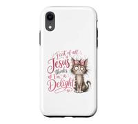 Custodia per iPhone XR Jesus Thinks I'm A Delight Funny Christian Faith Cat Lover