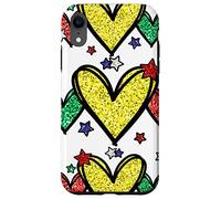 Custodia per iPhone XR Juneteenth Graphic For Black Women Red Yellow Green Heart