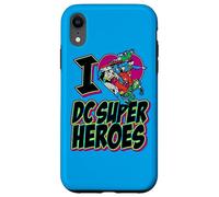 Custodia per iPhone XR Justice League I Heart Super Heroes