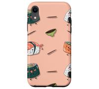 Custodia per iPhone XR Kawai Pattern Carino Sushi Maki Salsa di Soia Onigiri Giappone Divertente
