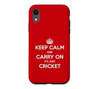 Custodia per iPhone XR Keep Calm and Carry On It's Just Cricket - Divertente