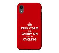 Custodia per iPhone XR Keep Calm and Carry On It's Just Cycling - Divertente