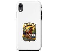 Custodia per iPhone XR Kentucky The Bluegrass State Flag Purosangue Verga d'oro