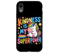 Custodia per iPhone XR Kindness is My Superpower Be Kind Unicorn Anti Bullismo Bambini
