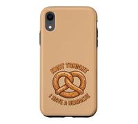 Custodia per iPhone XR Knot Tonight I Have A Headache Funny Food Pretzel Sarcastico