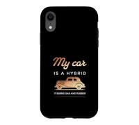 Custodia per iPhone XR La mia auto è ibrida, brucia gas e gomma