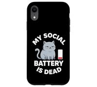 Custodia per iPhone XR La mia batteria sociale è un gatto morto introversi divertenti