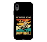 Custodia per iPhone XR La mia vita sta andando in discesa - Snowboarder Amante dello snowboard