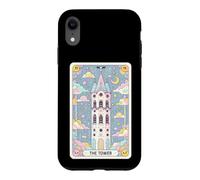 Custodia per iPhone XR La Torre Kawaii Tarocchi Carta Pastello Celeste Illustrazione