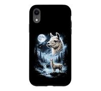 Custodia per iPhone XR Lama che ulula alla luna anni '90 retrò